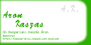 aron kaszas business card