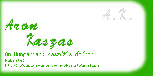 aron kaszas business card